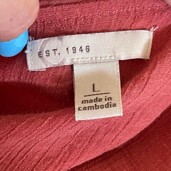 Est 1946 shirt blouse top women's large dark peachy apricot flowy built in linin - Picture 6 of 13